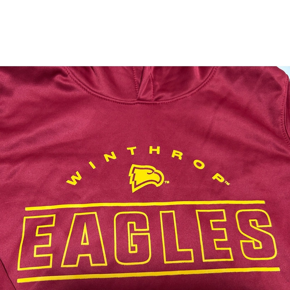 Gen2 Winthrop Eagles Youth Hoodie Maroon Performance Fleece 9K4B7FGA3 M 10/12 - Picture 3 of 6